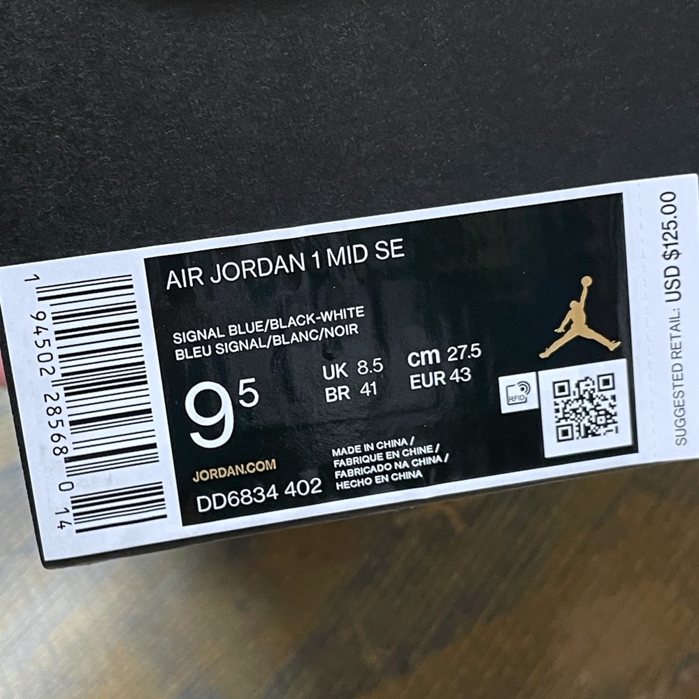 Nike Air Jordan 1 Mid SE Signal Blue DD6834-402 9.5 Patent Leather - Picture 10 of 11